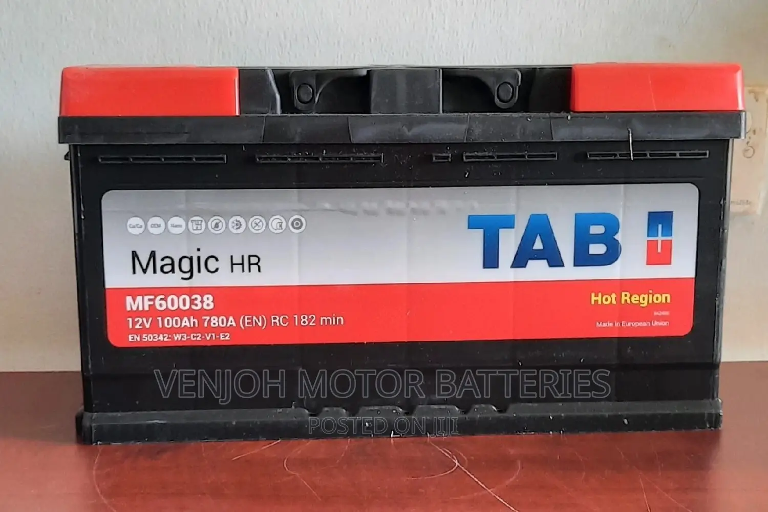 Din100 Made in Europe Tab Car Battery 
