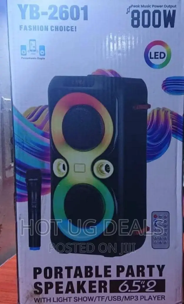 Party Box Rechargeable Bluetooth Speaker With Mic - Black