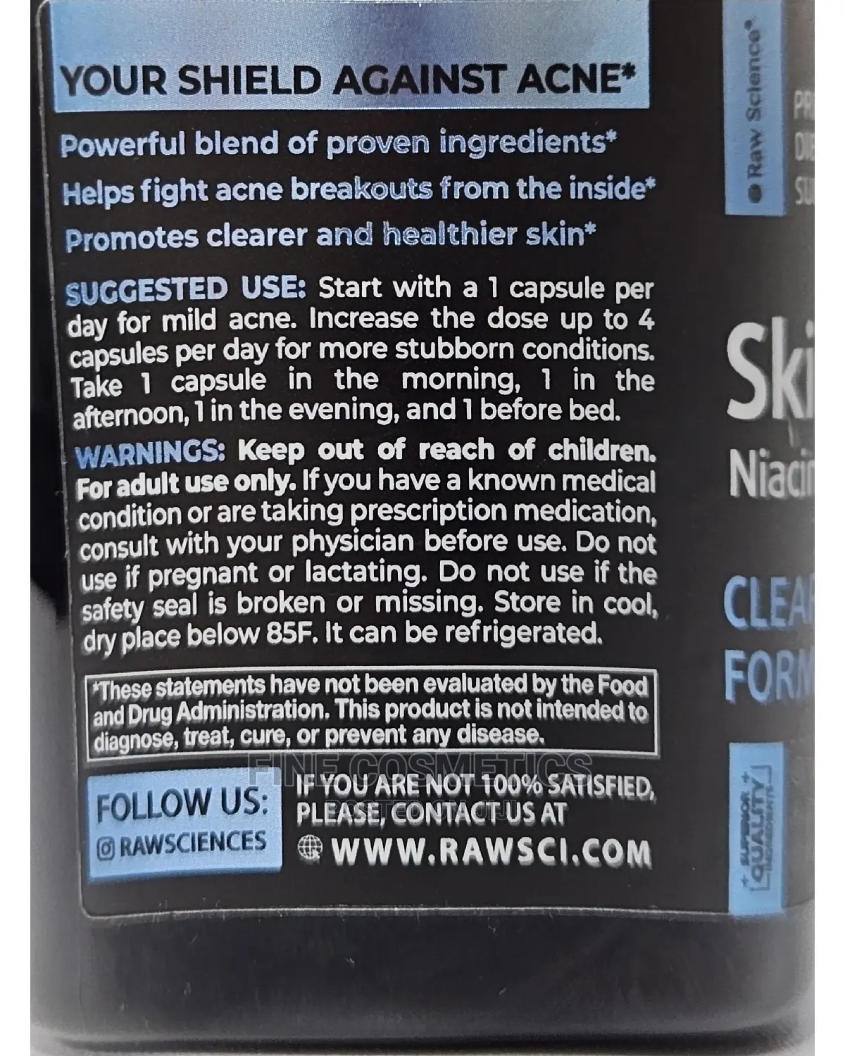 Raw Science Skin Cleanse Capsules for Pimple/Acne Prone Skin