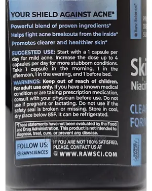 Raw Science Skin Cleanse Capsules for Pimple/Acne Prone Skin