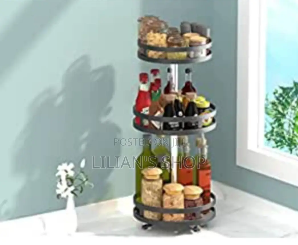 360 Degree Rotation Multifunction Spice Rack 3 Layer