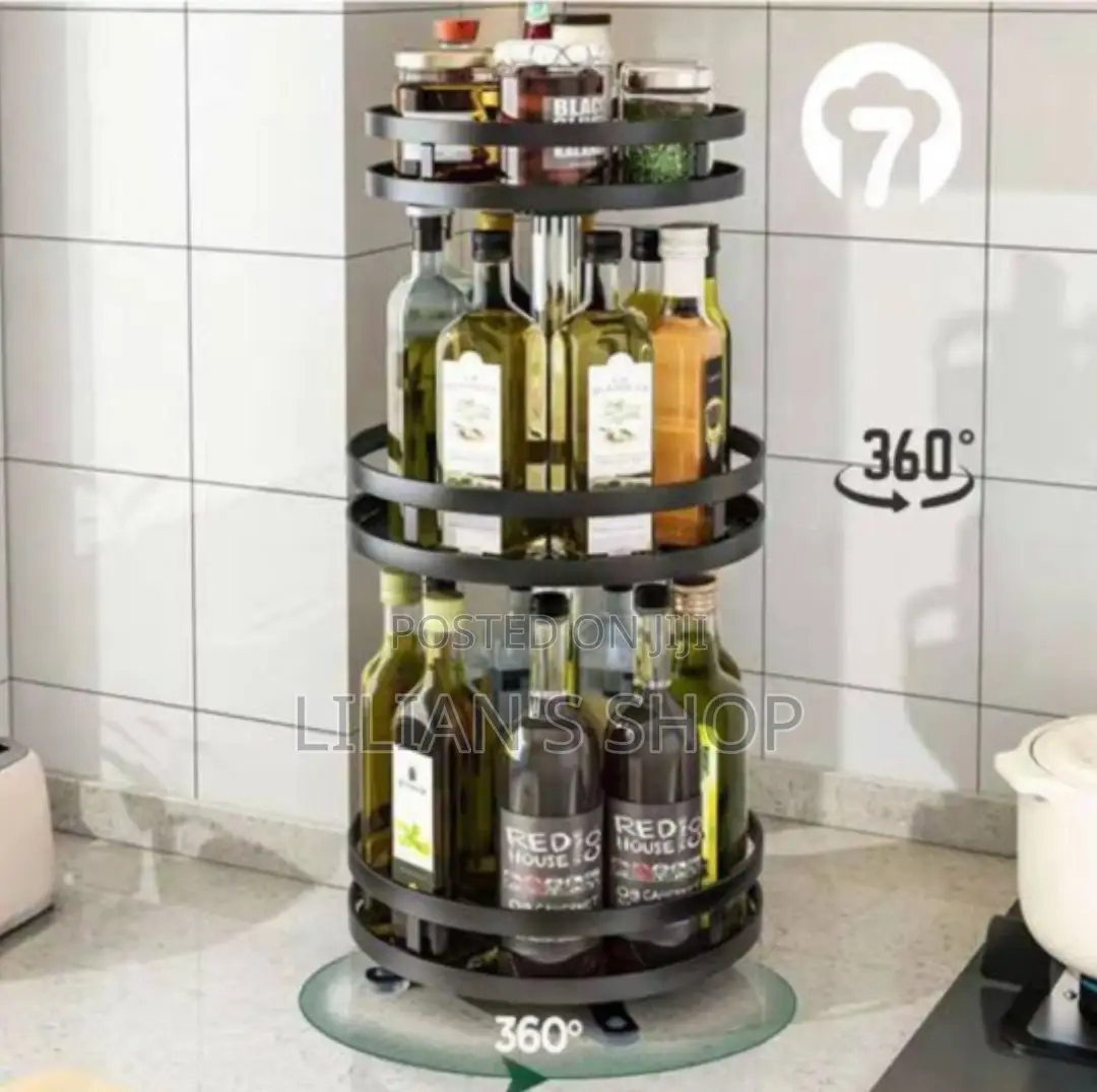 360 Degree Rotation Multifunction Spice Rack 3 Layer