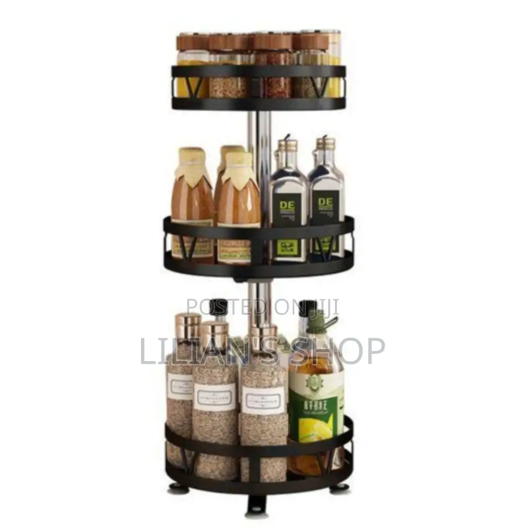 360 Degree Rotation Multifunction Spice Rack 3 Layer