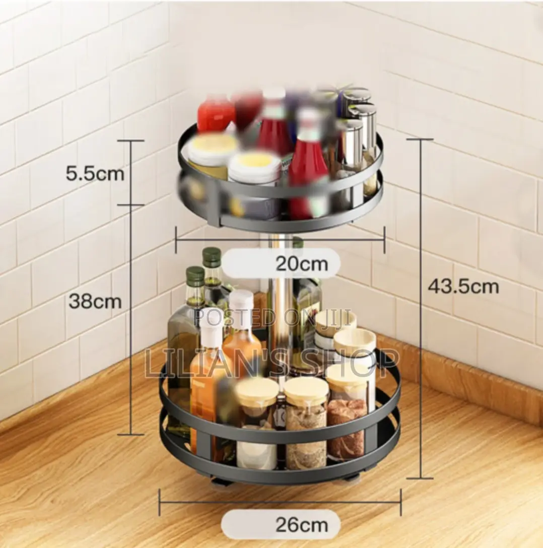 360 Degree Rotation Multifunction Spice Rack 2 Layer