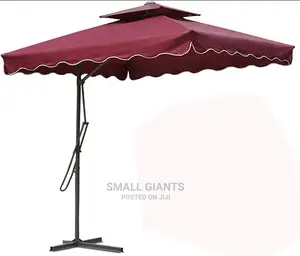 Outdoor Garden Umbrella With Aluminum Pole Base Iron Stand