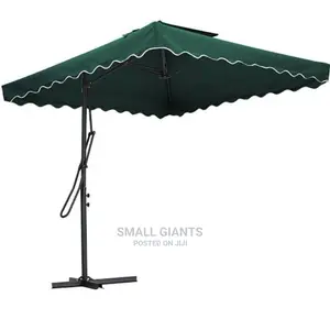Outdoor Garden Umbrella With Aluminum Pole Base Iron Stand