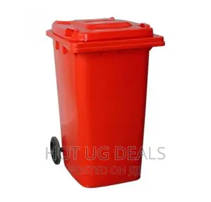 Outdoor 120L Plastic Waste Bin – Red