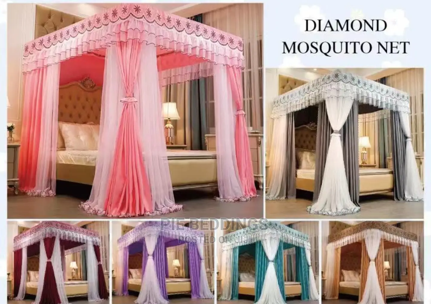 4 Stand Mosquito Net With Curtains