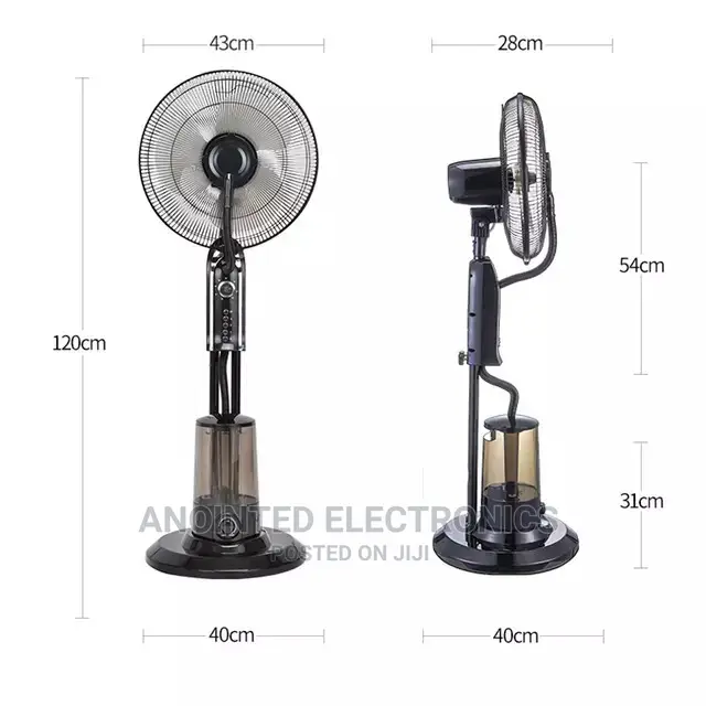 Mist Fans Black With a Remote