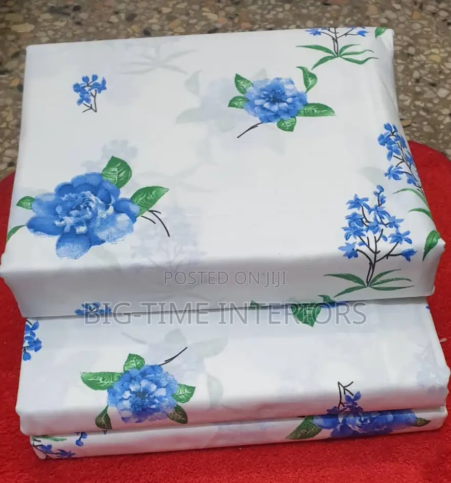 White Floral Cotton 6pcs 5*6 Bedsheets