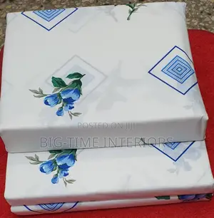 White Floral Cotton 6pcs 5*6 Bedsheets