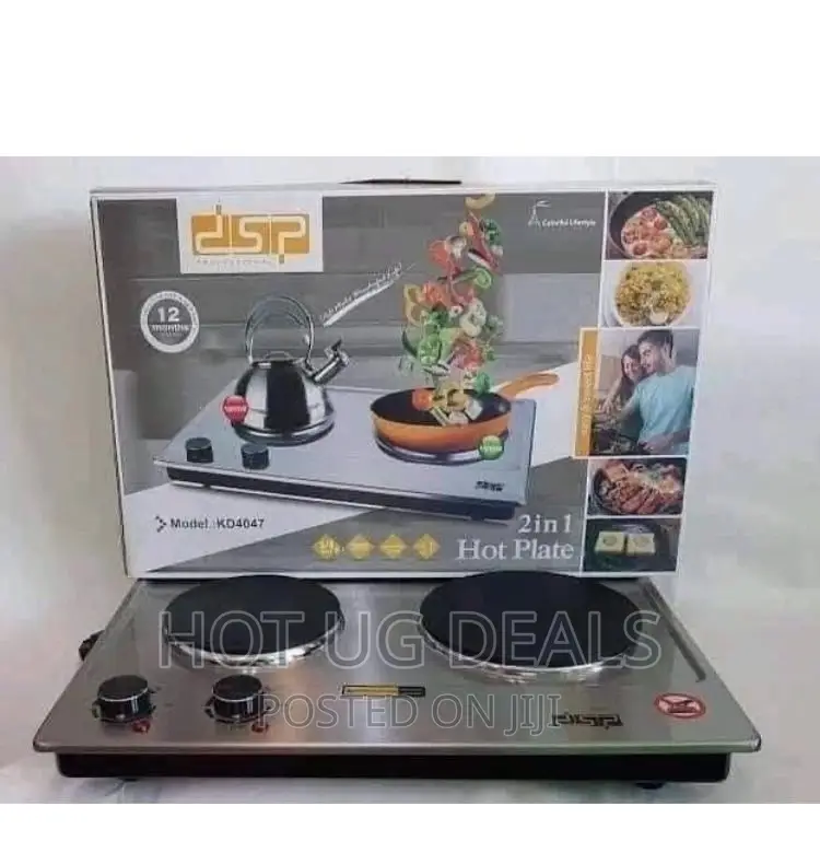DSP Electric Double Burner Hot Plate Stainless Steel -Grey