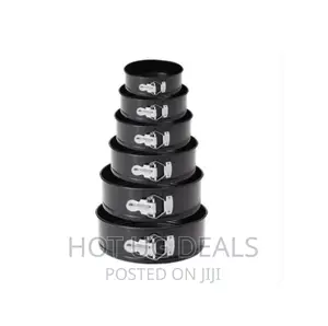 6 PCS Metal Round Shaped-cake Baking Pan/ Non Stick- Black