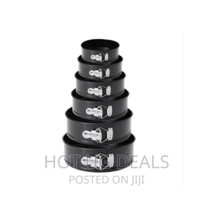 6 PCS Metal Round Shaped-cake Baking Pan/ Non Stick- Black