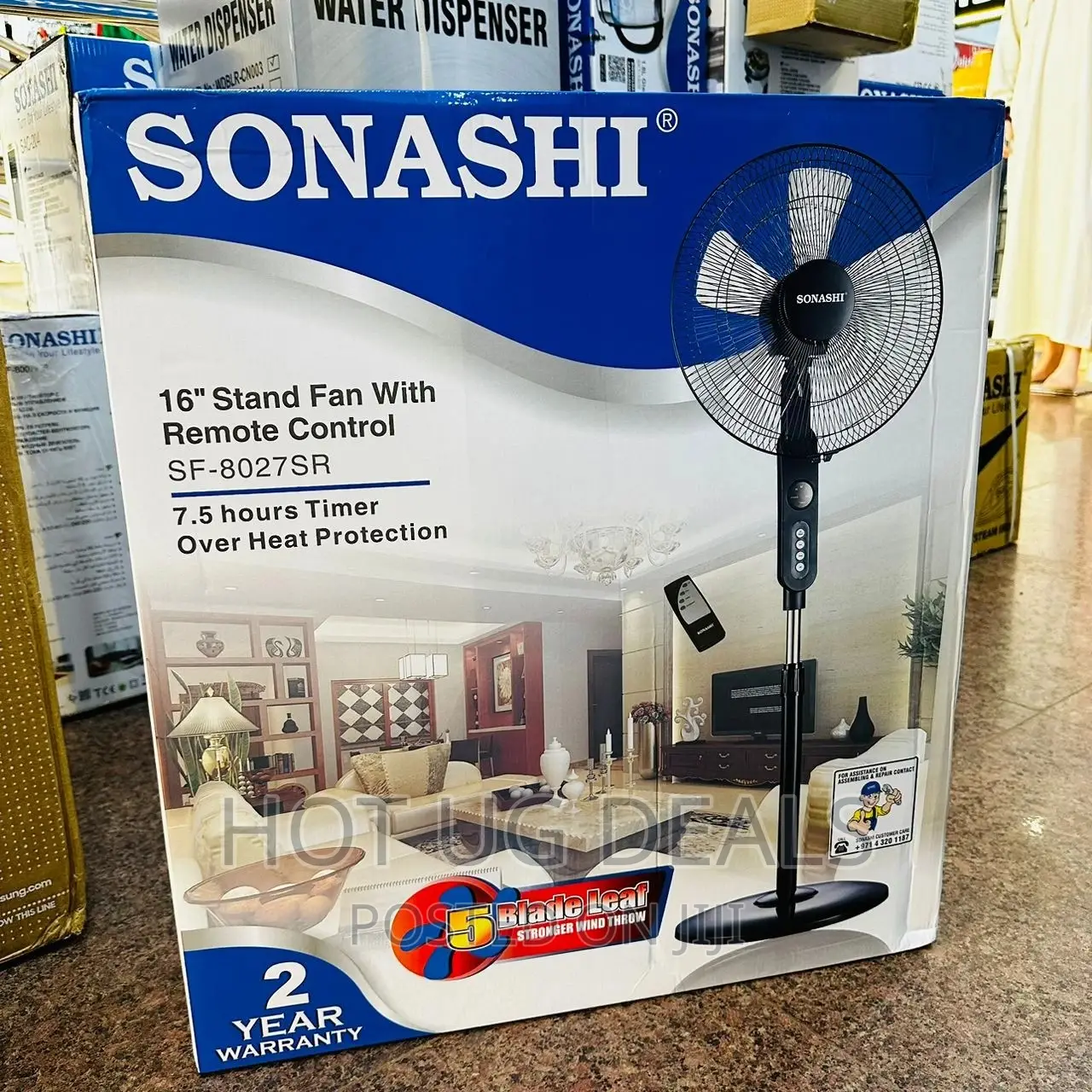 Sonashi Stand Fan With Remote Control 16-inch 8027sr - Black