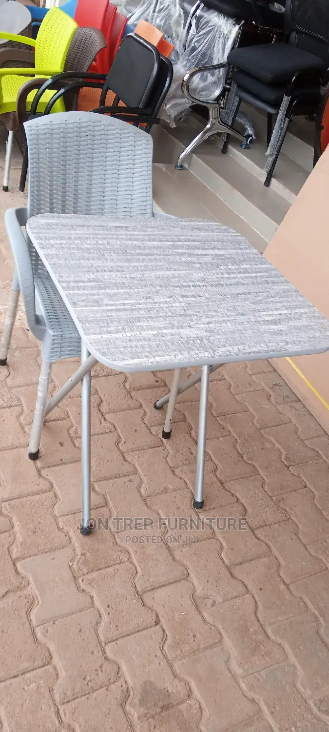 Plastic Reading Chairs Table Gray.