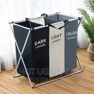 3 in 1 Foldable Clothes Laundry Basket Bag – Multicolor
