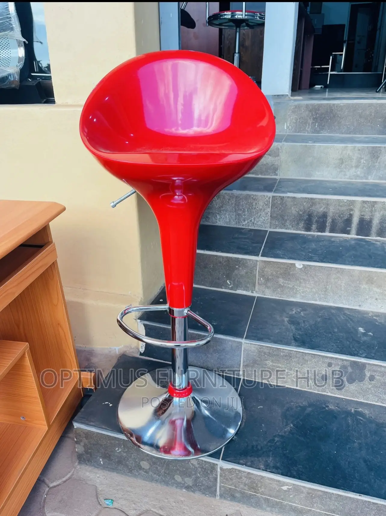 Red Bar Stool ( Plastic)