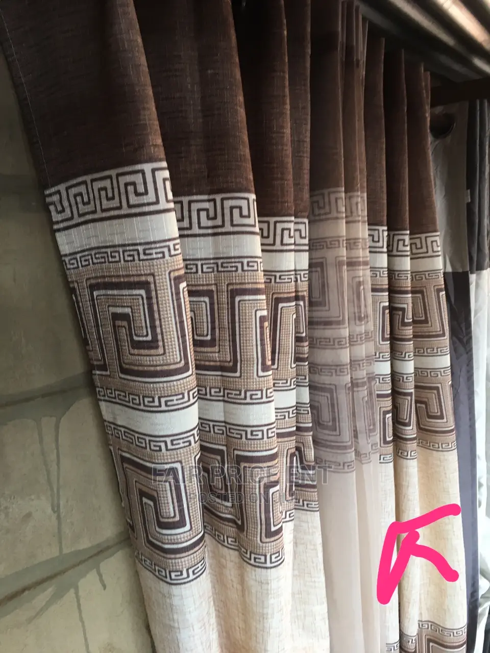Already Made Ring Curtains.( Brown)