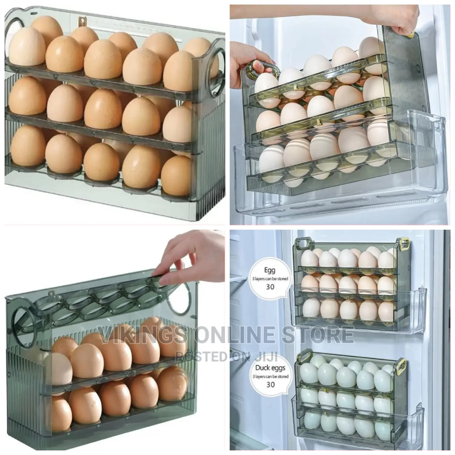 3 Layer Egg Holder for Fridge Storage Container
