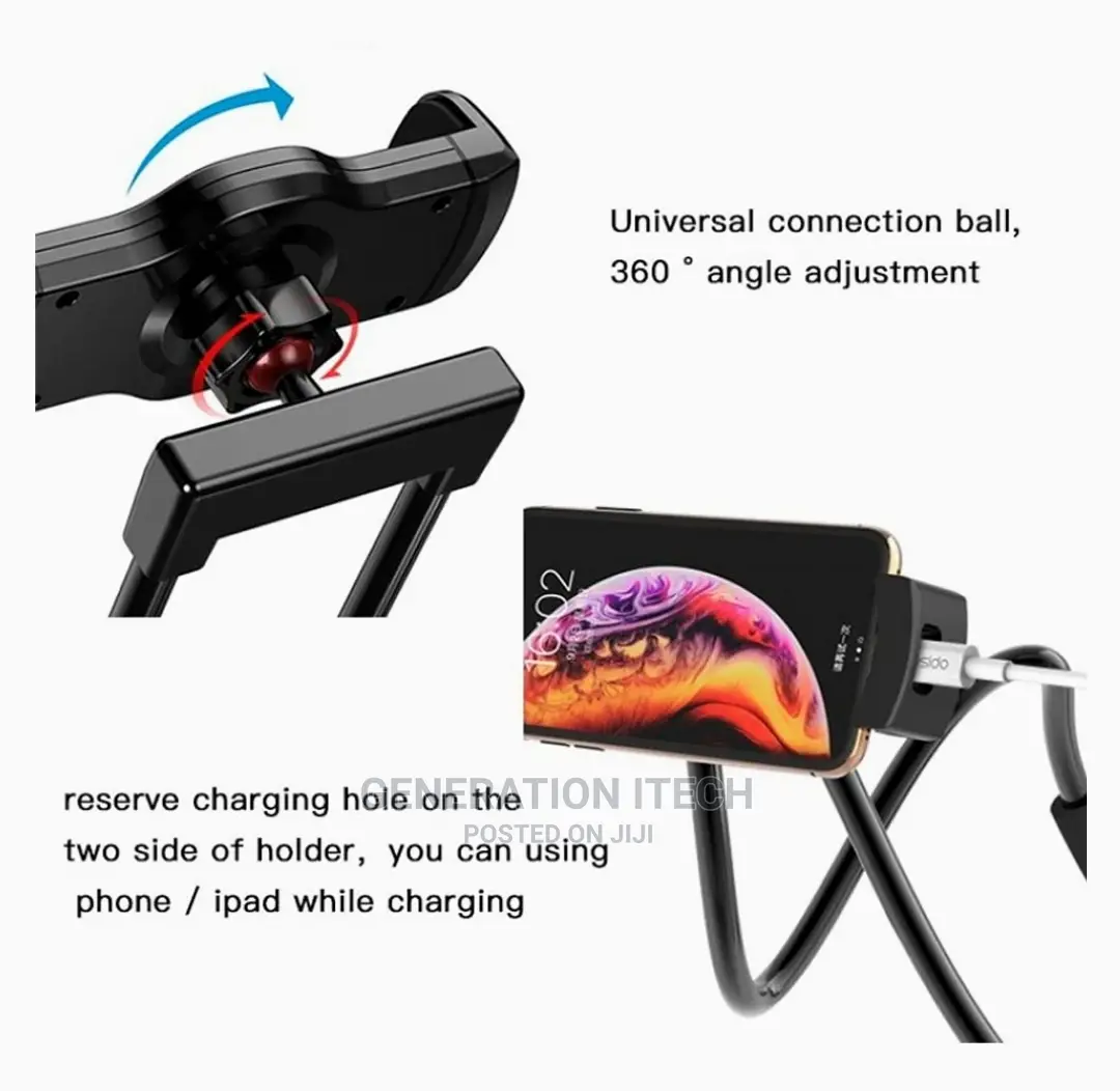 Neck Mounted Lazy Phone Holder C80 - Black