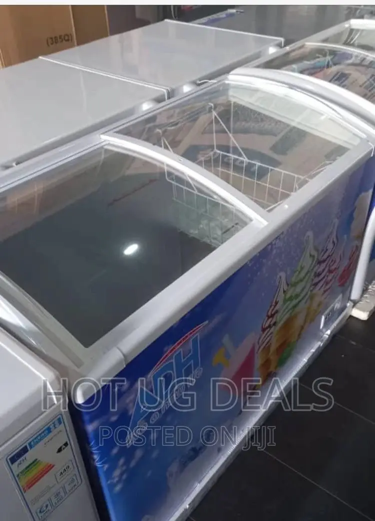 Adh 360l Show Case Display Freezer Ice Cream Freezer- Blue