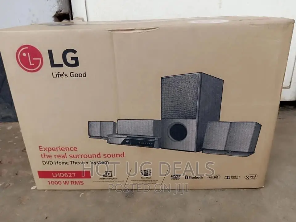 LG 1000W 5.1ch DVD Home Theatre System, LHD627 - Black