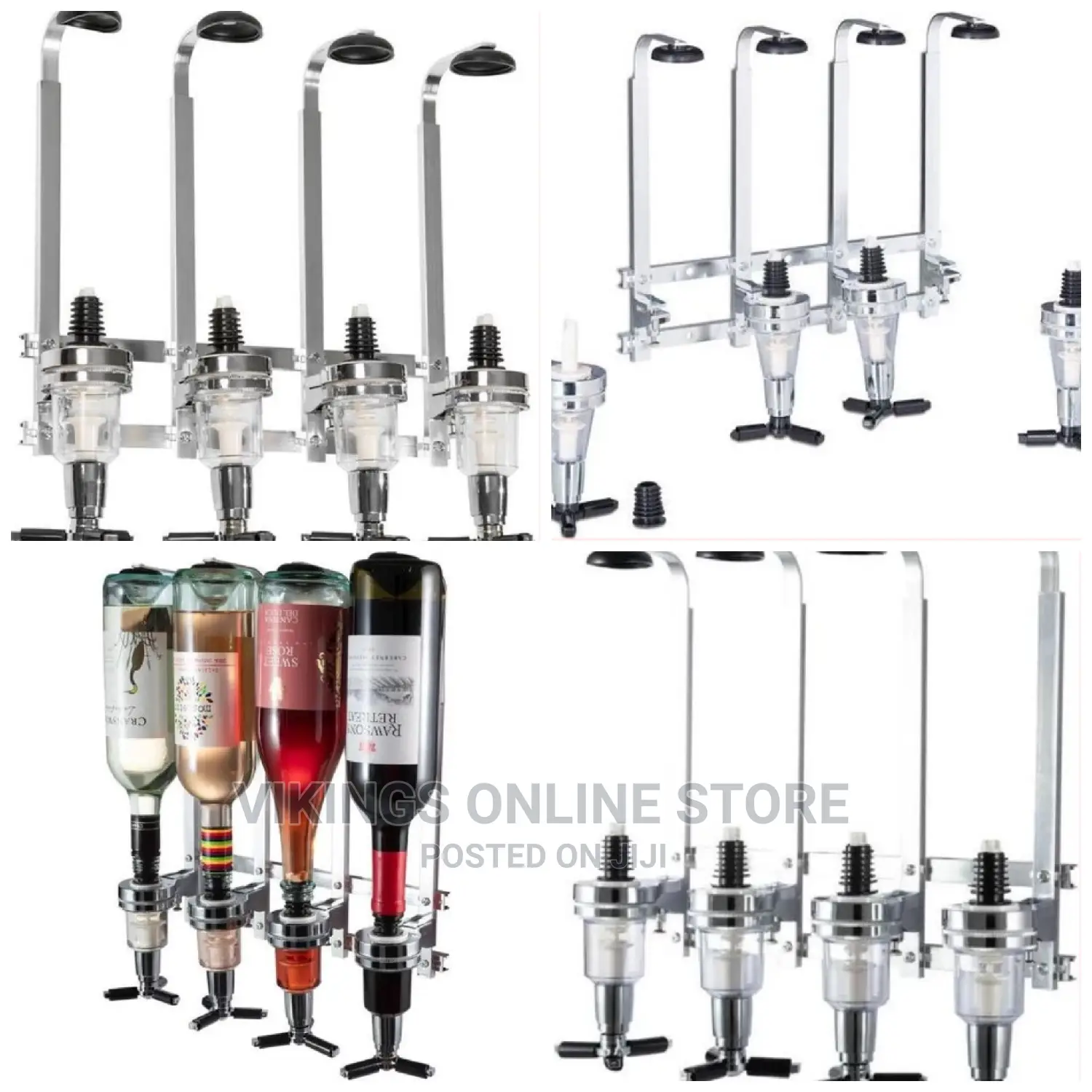 4 Bottles Beverage Bar Butler Drink Shot Tapper Dispenser