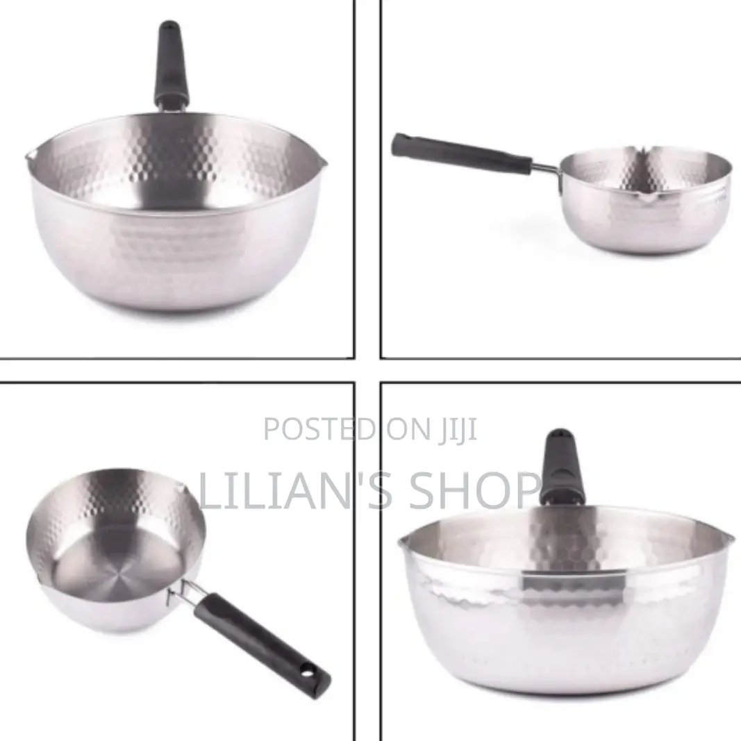 Stainless Steel Wok Pot Milk Saucepan With Wooden Handle