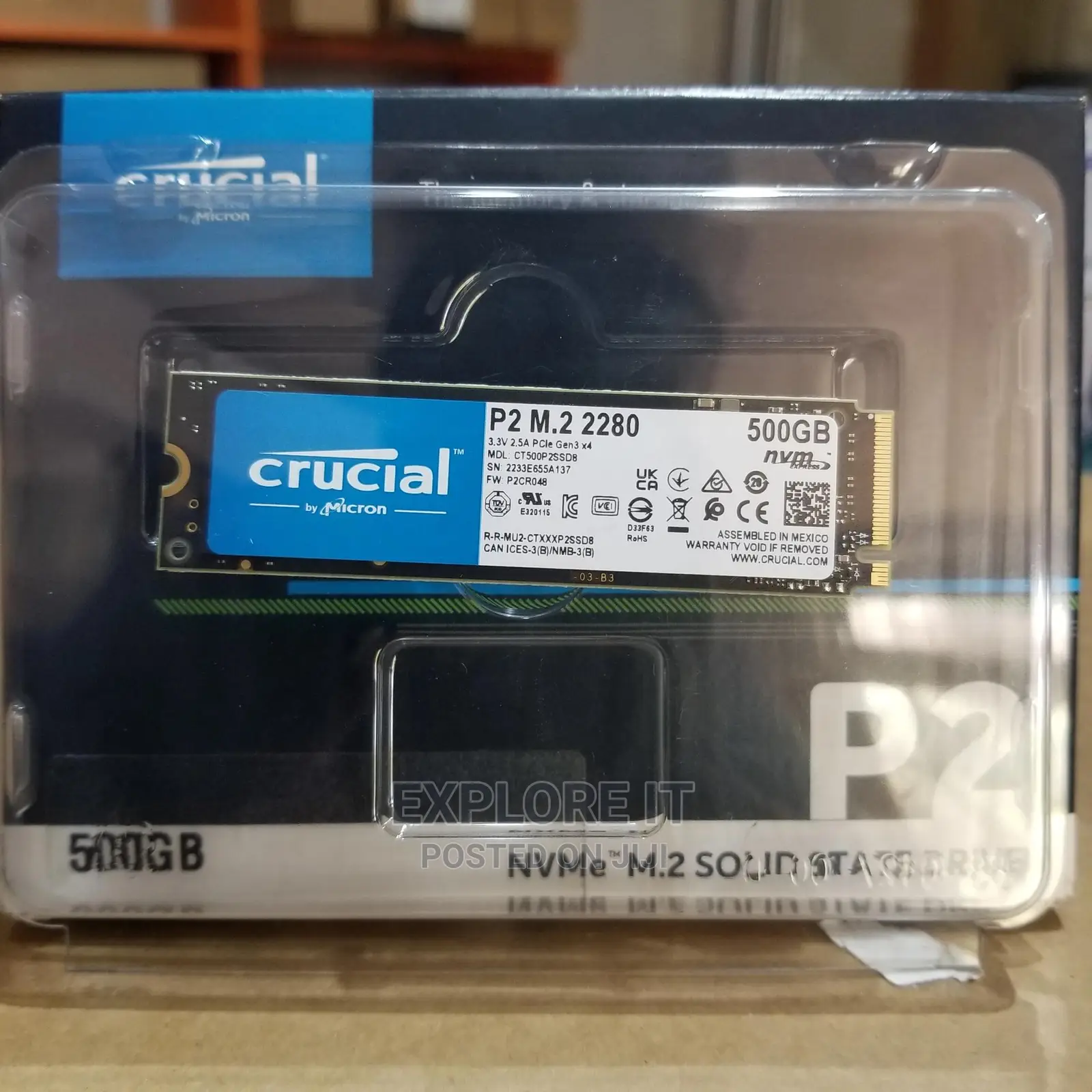 Crucial Micron Nvme M.2 SSD 500GB