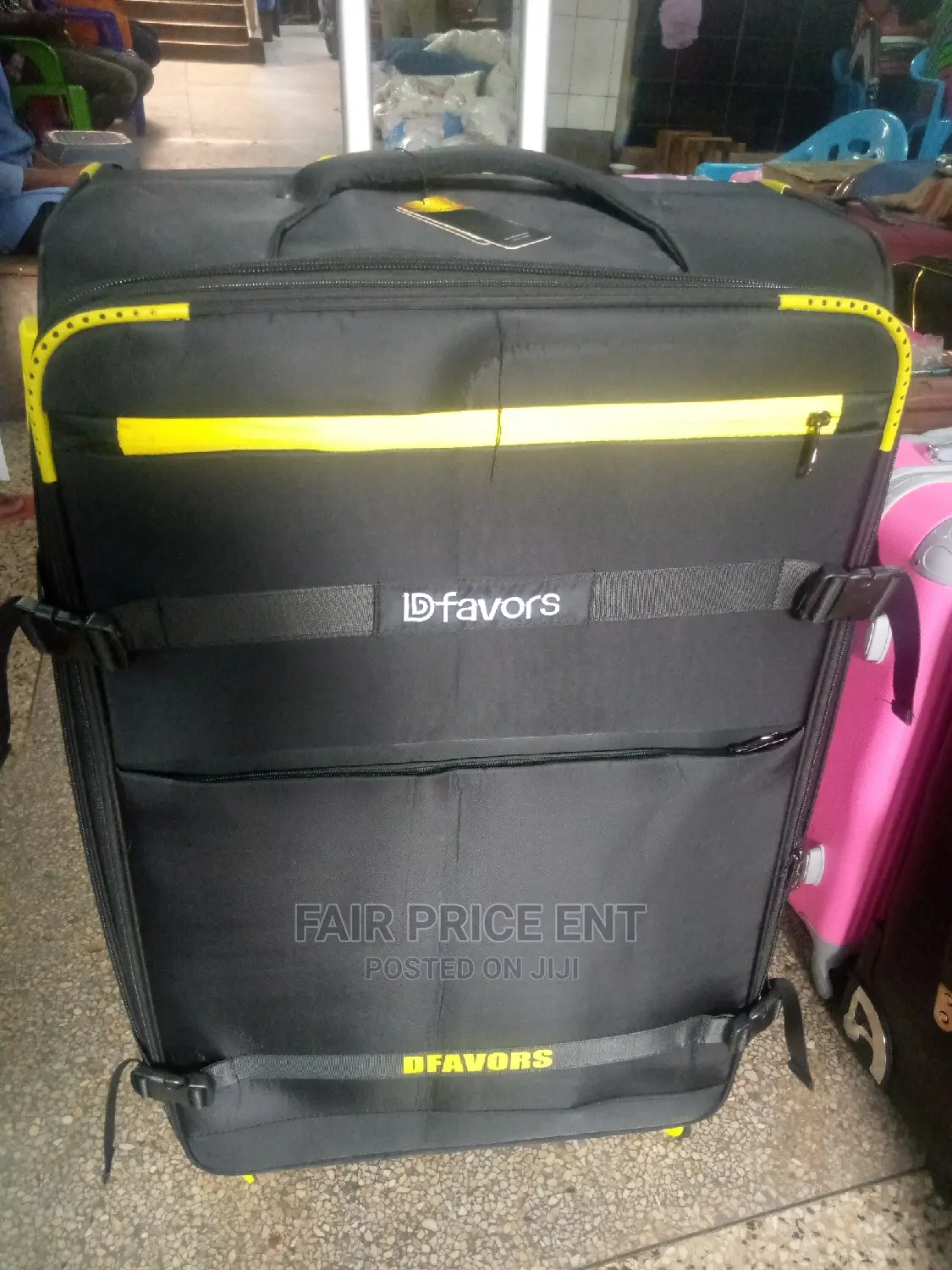 Executive Cloth Suitcase by D Favors.Extra Large( Black)