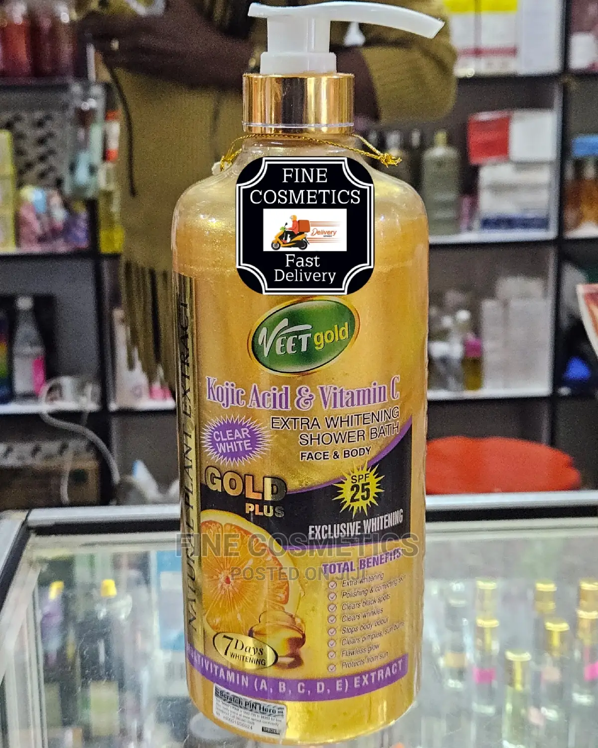1pc VEET GOLD Whitening and Exfoliating Body Wash Shower Gel
