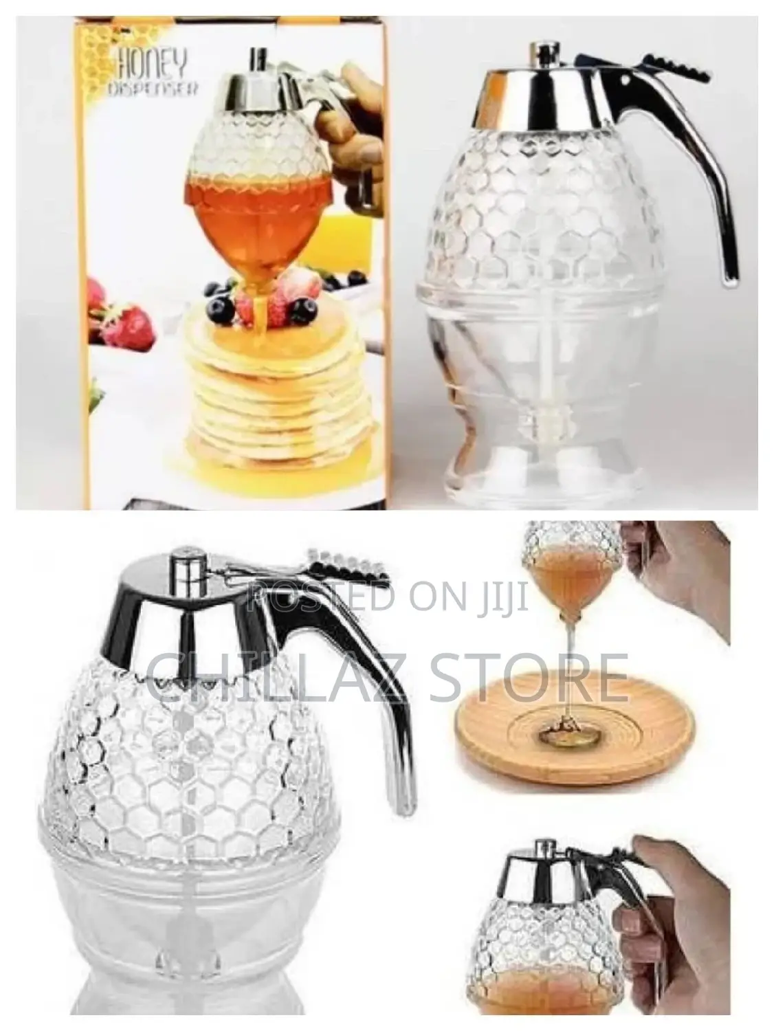 Honey Glass Dispenser.