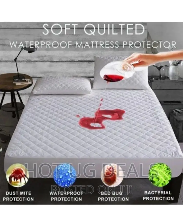 6*6 Quilted Waterproof Matress Protector - White