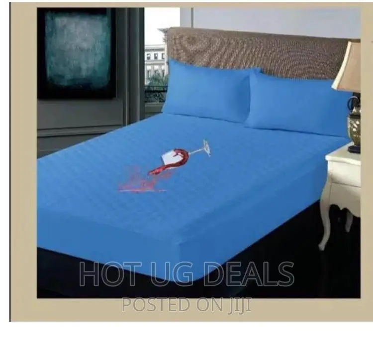 6*6 Quilted Waterproof Matress Protector - Blue