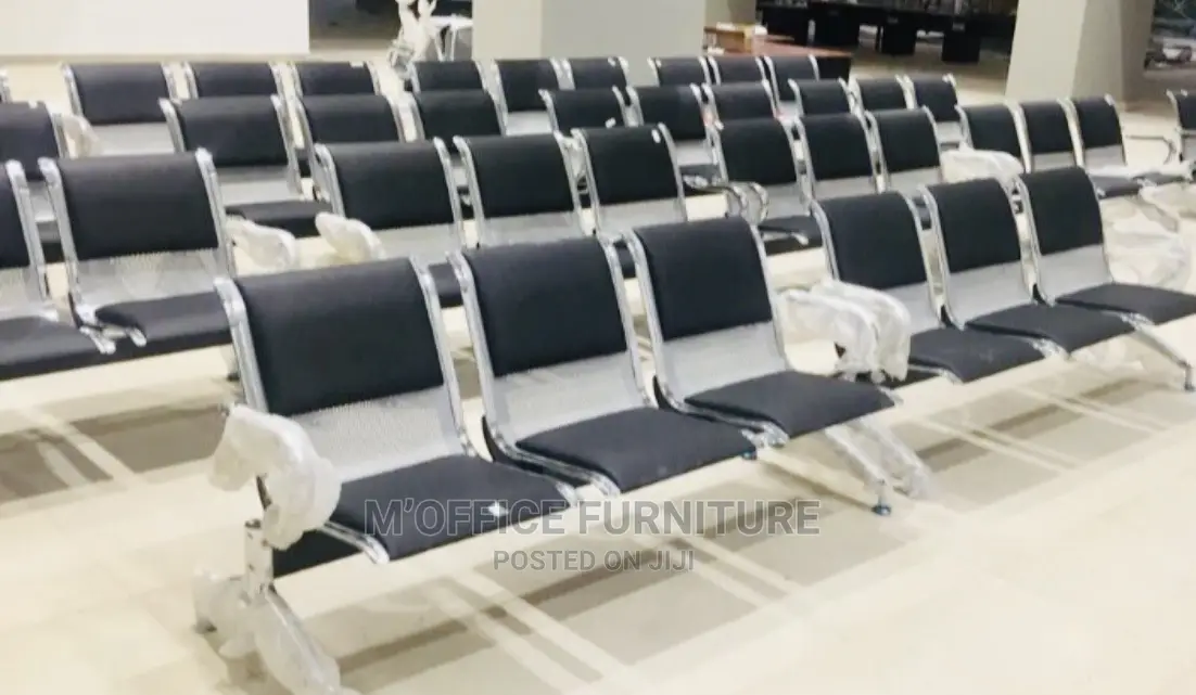 Cushioned Metallic Waiting Chair