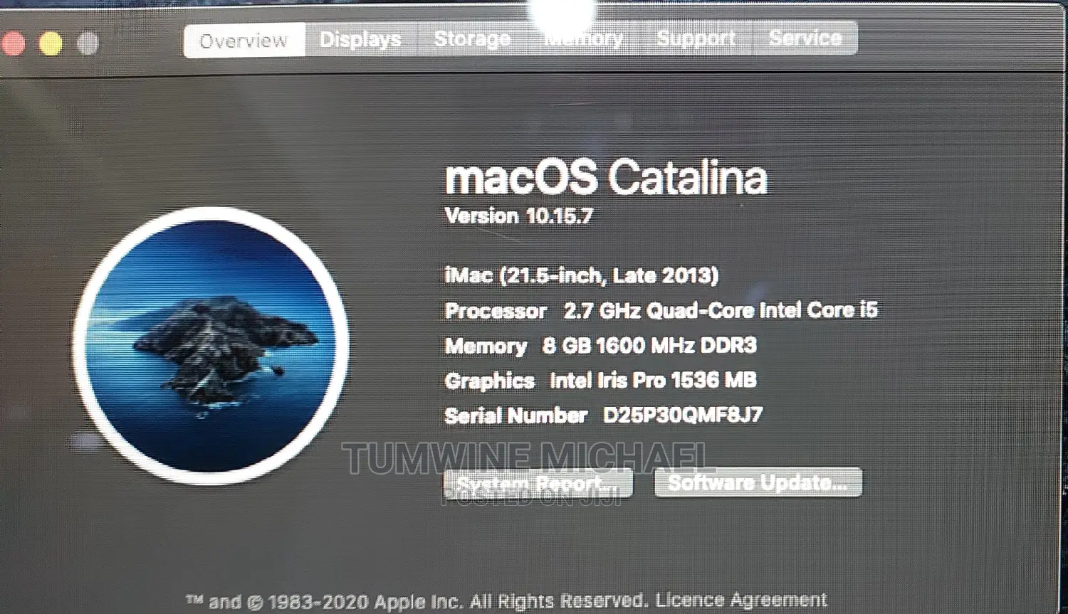 Desktop Computer Apple iMac 8GB Intel Core I5 SSD 128GB