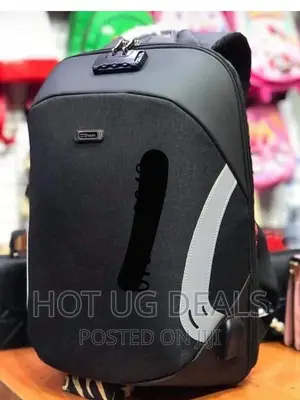 Waterproof Laptop Bag With USB Port - Black/Grey