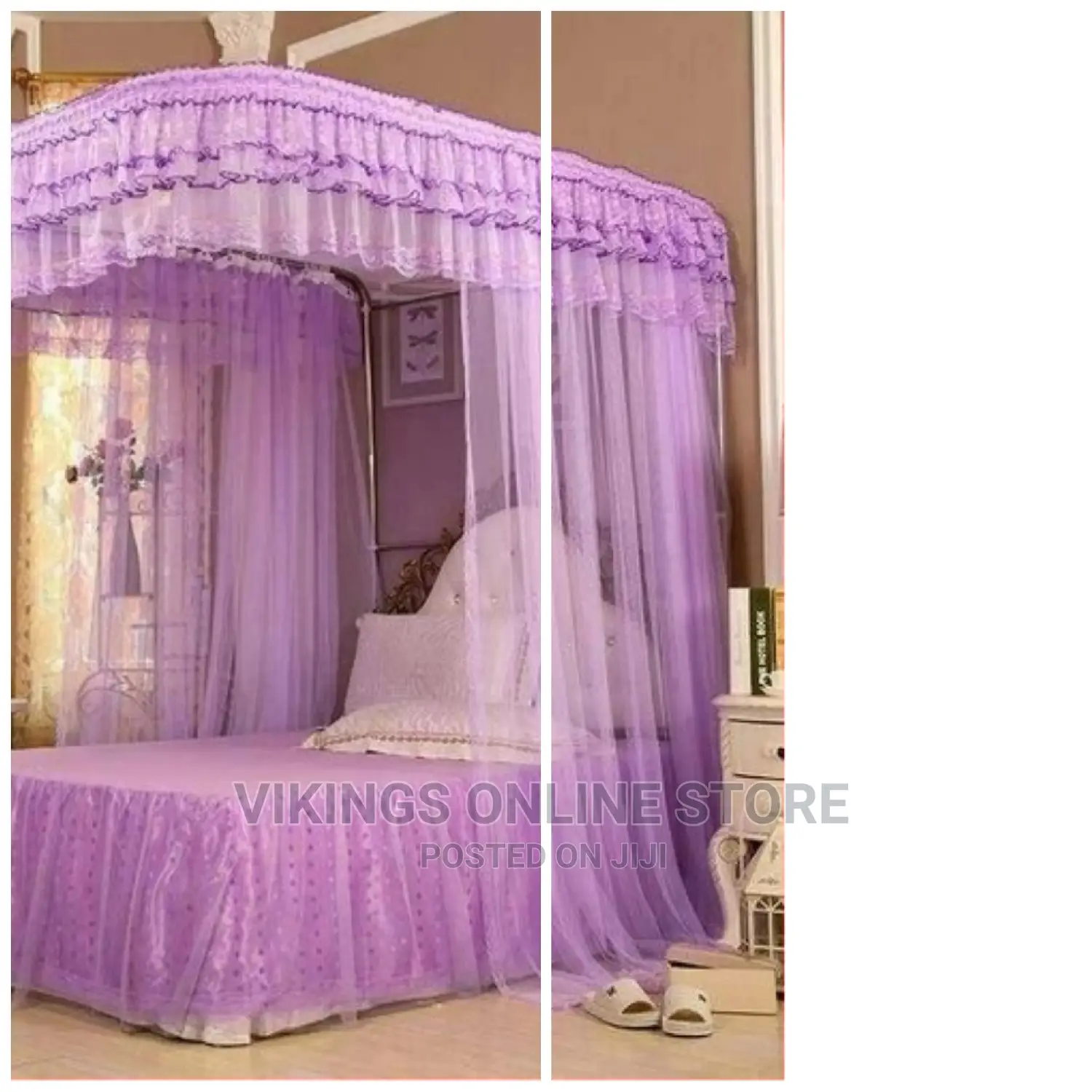 2 Stand Strong Rail Design Mosquito Net – Purple