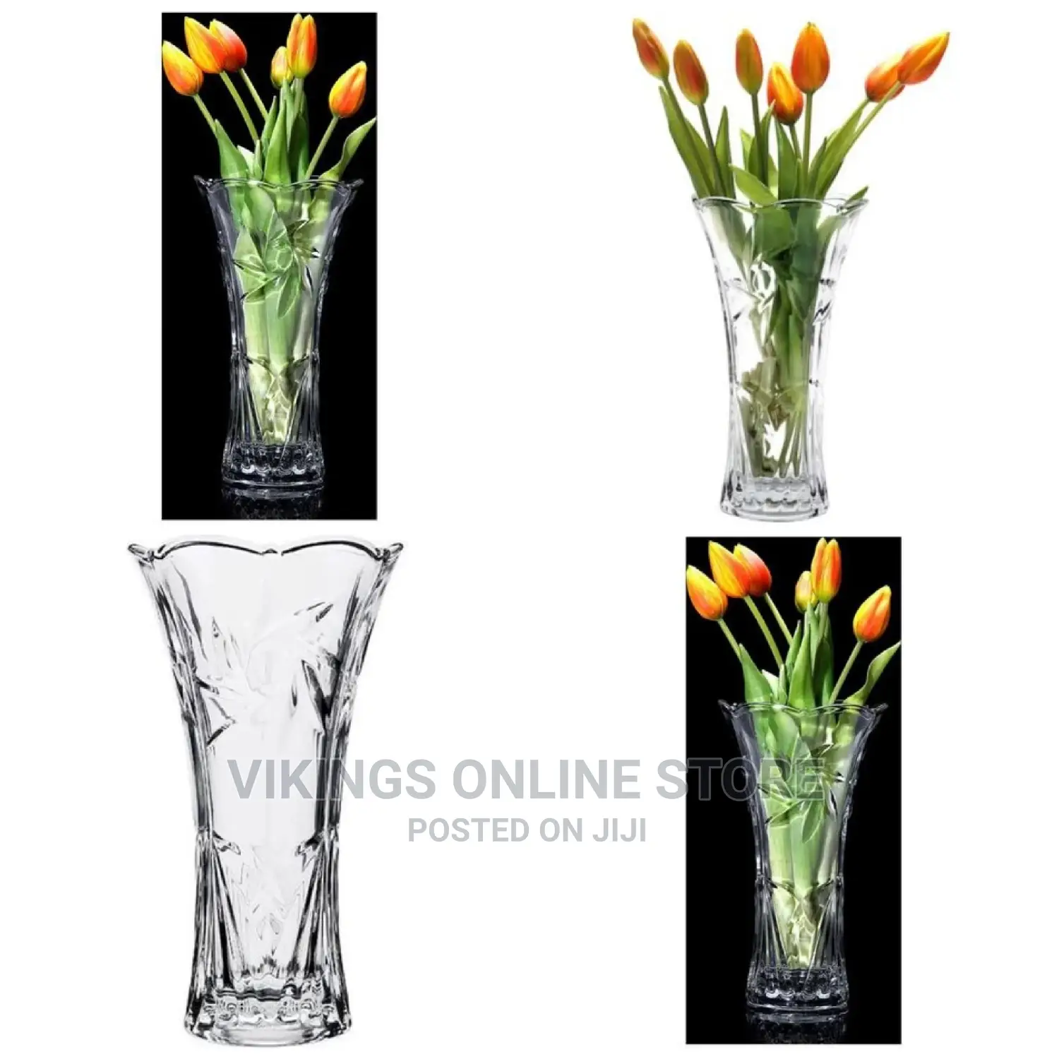 Glass Flower Vase, Colourless