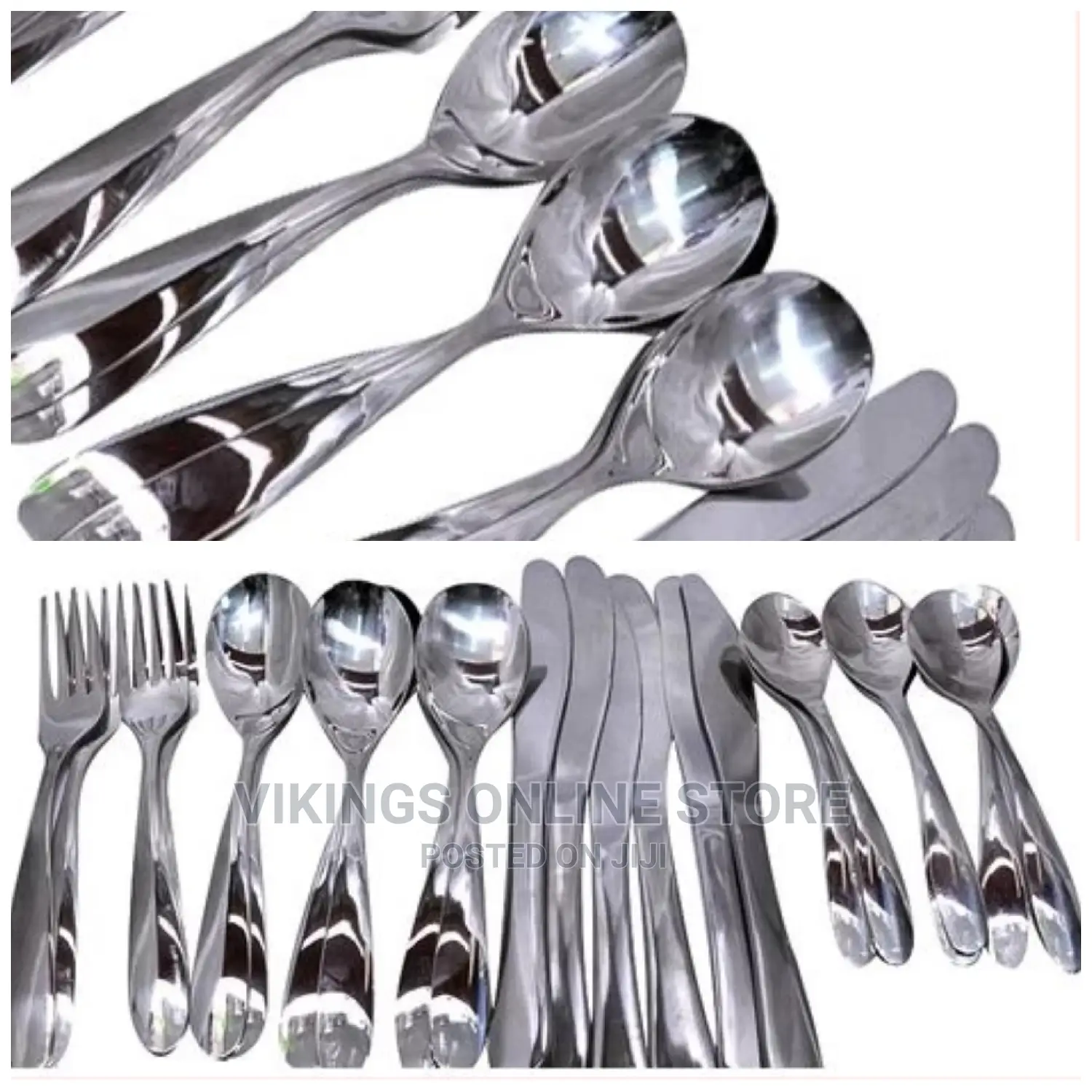 24pcs Cutlery (Forks, Spoons Knives) – Silver