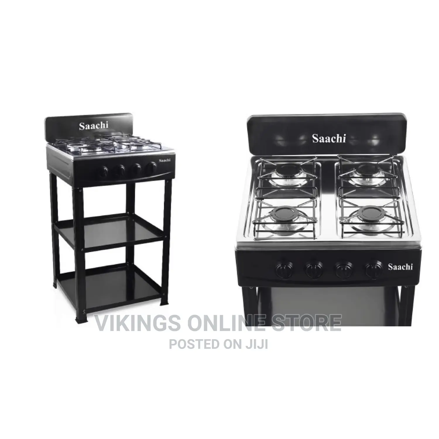 Saachi Stainless Steel 4 Gas Burner Stove With Shelves –