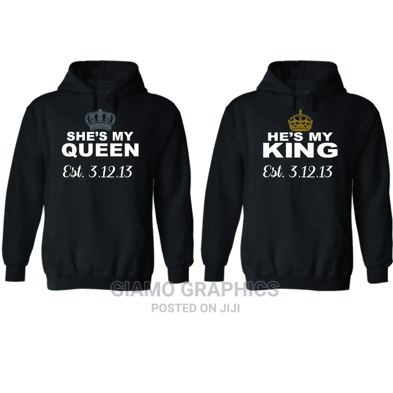 King Queen Huddies Customized