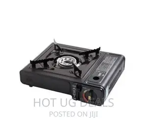 Portable Single Gas Stove With 4 Butane Gas Can -Black
