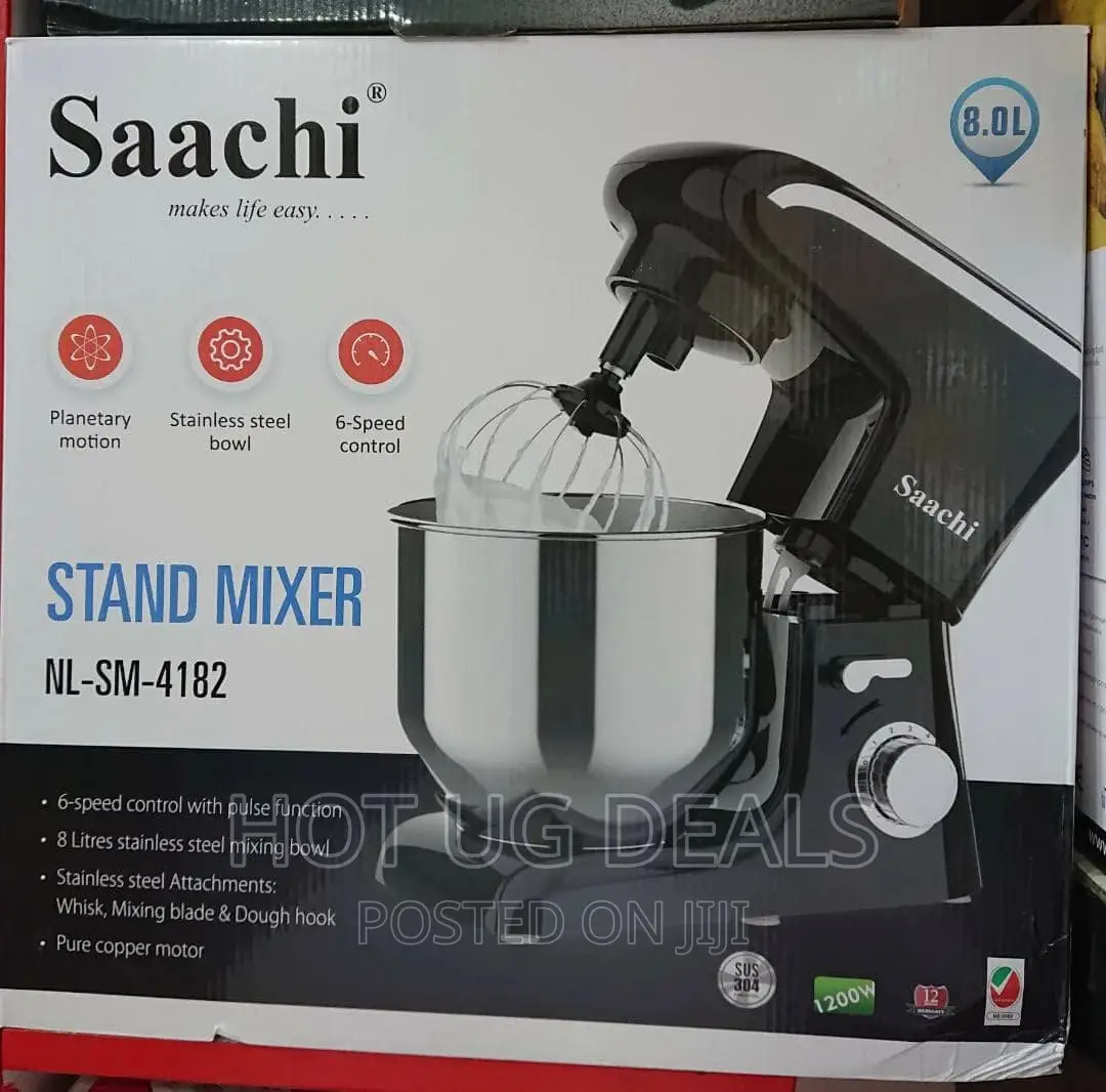 8L Saachi 6 Speed Stand Mixer NL-SM-4182 - Silver/Black