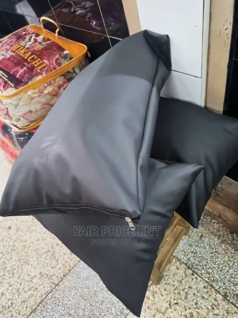 Fibre Pillows Covered With Leather