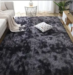 Black and Grey Fluffy Carpets