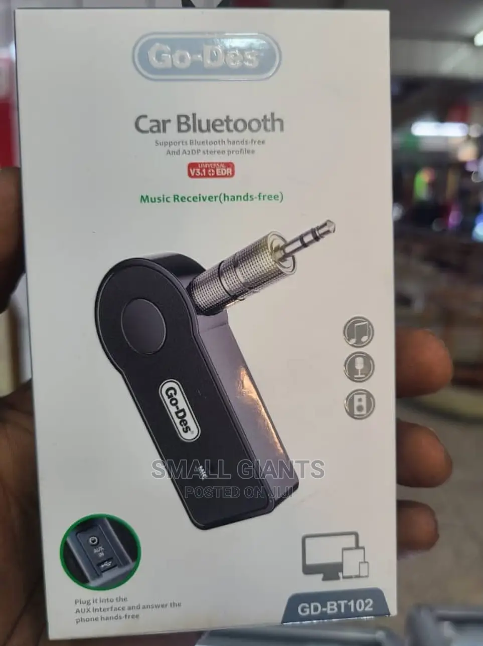 Go Des GD-BT102 Car Bluetooth Music Receiver (Hands-Free)