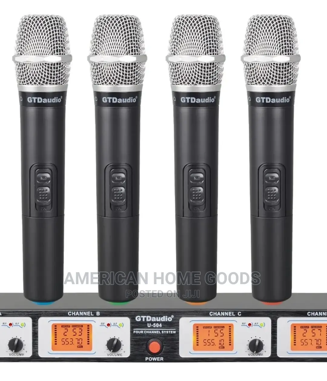 GTD Audio 4 Channel UHF Wireless Microphone System Mic 504H