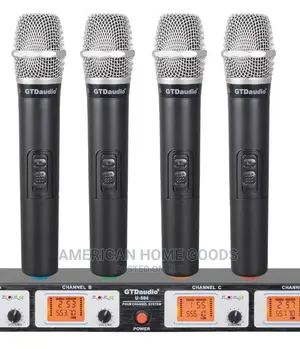 GTD Audio 4 Channel UHF Wireless Microphone System Mic 504H